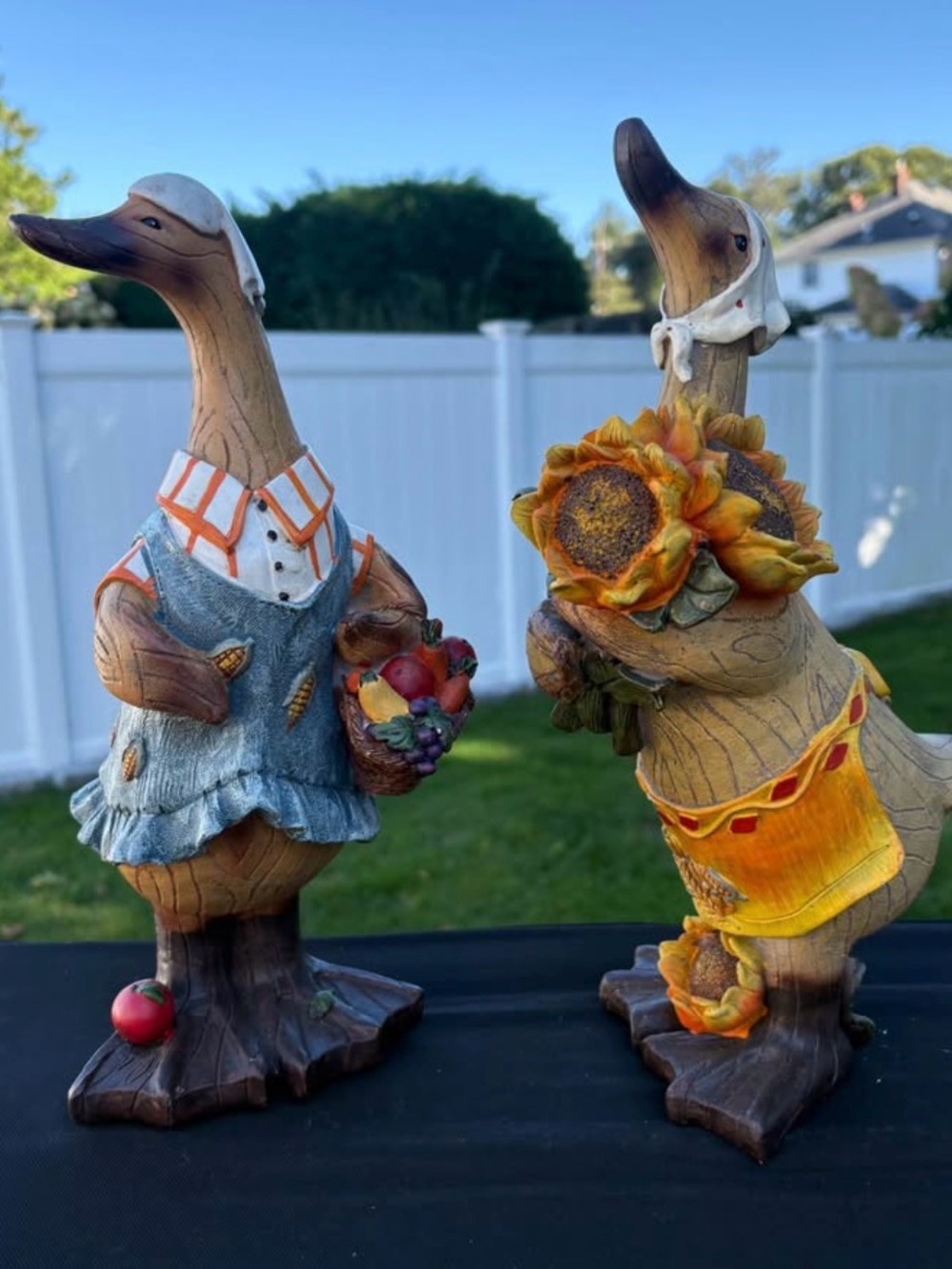 Nantucket Thanksgiving Harvest Goose Duck Fall Figurine Outdoor Decor set